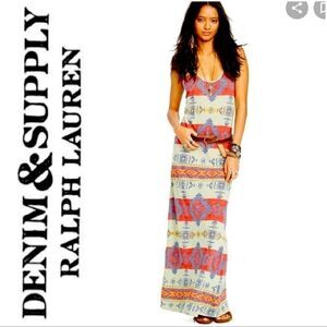 Ralph Lauren Denim & Supply Aztec Print Maxi Tank Dress S